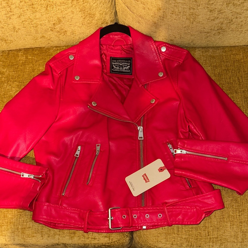 Levi's Women's Bold Red Leather Jacket